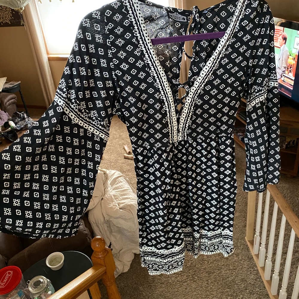 Black and white simple summer dress